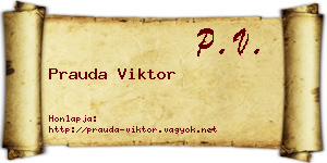 Prauda Viktor névjegykártya